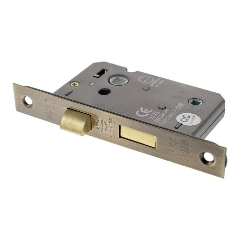 Atlantic 2.5" CE Elite Bathroom Lock (Antique Brass) - Door Supplies Online