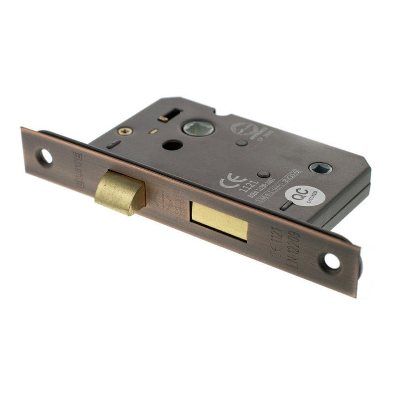 Atlantic 3" CE Elite Bathroom Lock (Antique Copper) - Door Supplies Online