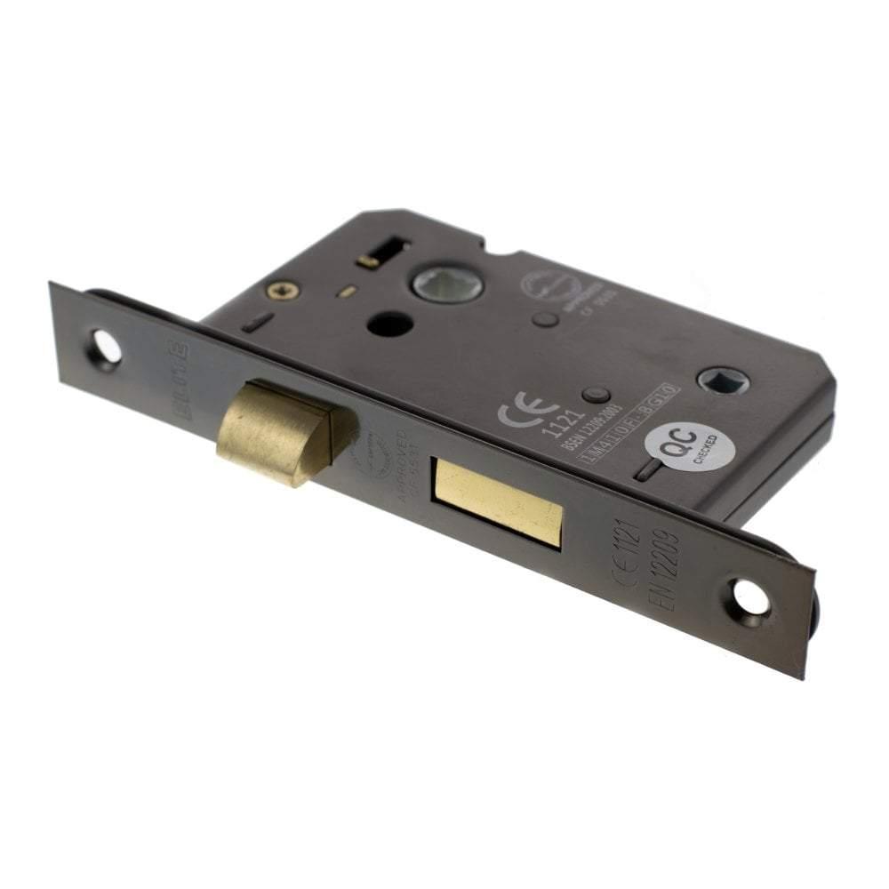 Atlantic 2.5" CE Elite Bathroom Lock (Black Nickel) - Door Supplies Online