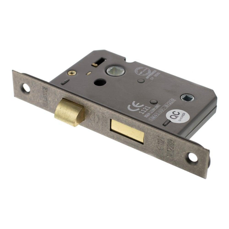 Atlantic 3" CE Elite Bathroom Lock (Distressed Silver) - Door Supplies Online