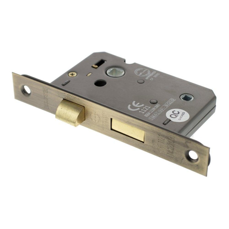 Atlantic 3" CE Elite Bathroom Lock (Matt Antique Brass) - Door Supplies Online