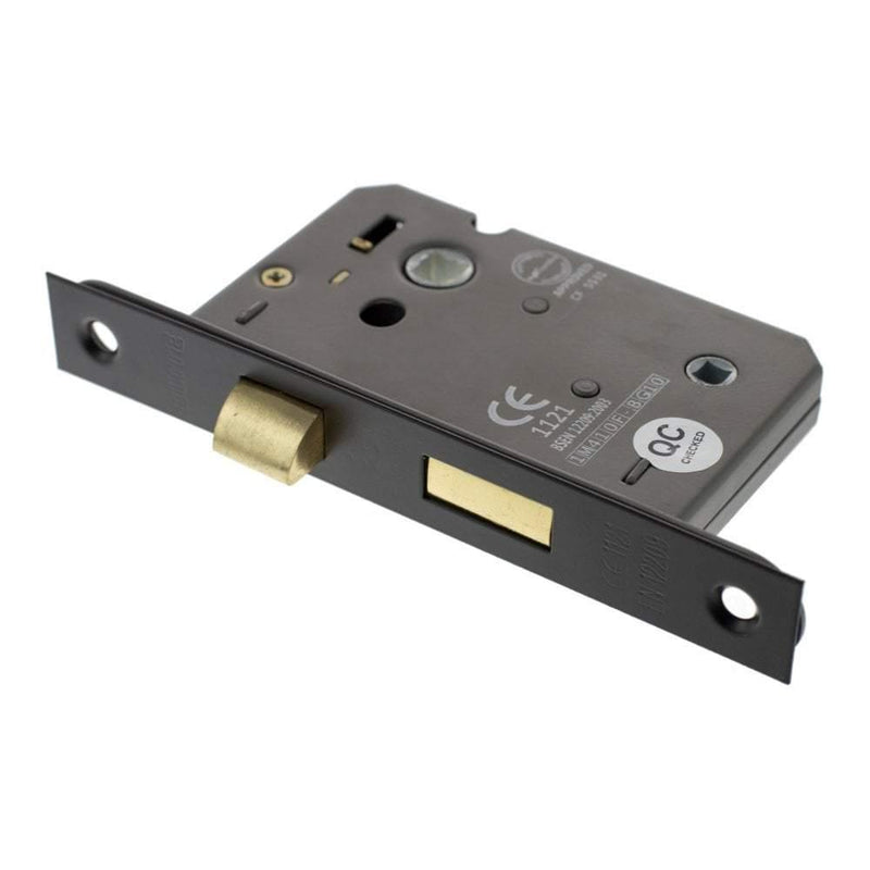 Atlantic 2.5" CE Elite Bathroom Lock (Matt Black) - Door Supplies Online