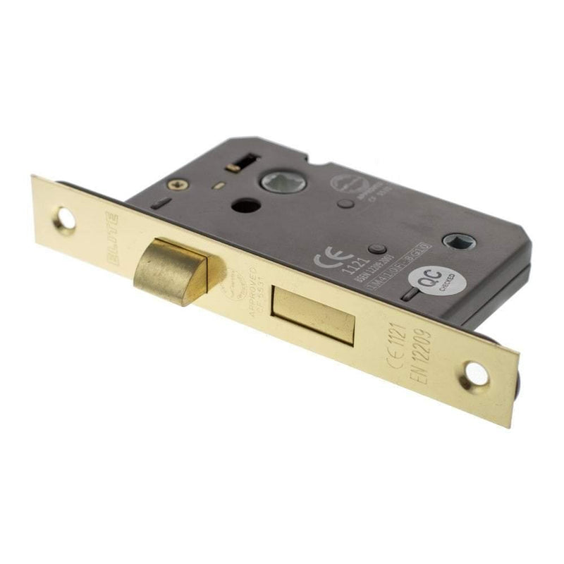 Atlantic 2.5" CE Elite Bathroom Lock (Polished Brass) - Door Supplies Online