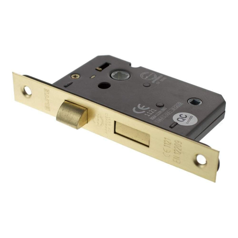Atlantic 2.5" CE Elite Bathroom Lock (Satin Brass) - Door Supplies Online