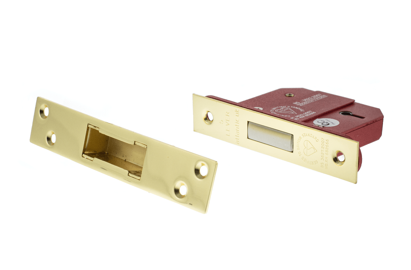 Atlantic 2.5" CE Elite 5 Lever Key Deadlock (Polished Brass) - Door Supplies Online