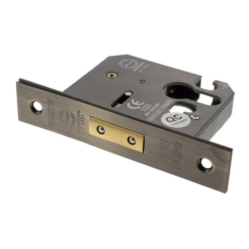 Atlantic 2.5" CE Elite Euro Deadlock (Antique Brass) - Door Supplies Online