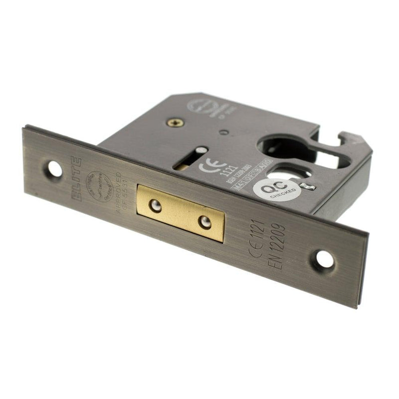 Atlantic 2.5" CE Elite Euro Deadlock (Matt Antique Brass) - Door Supplies Online