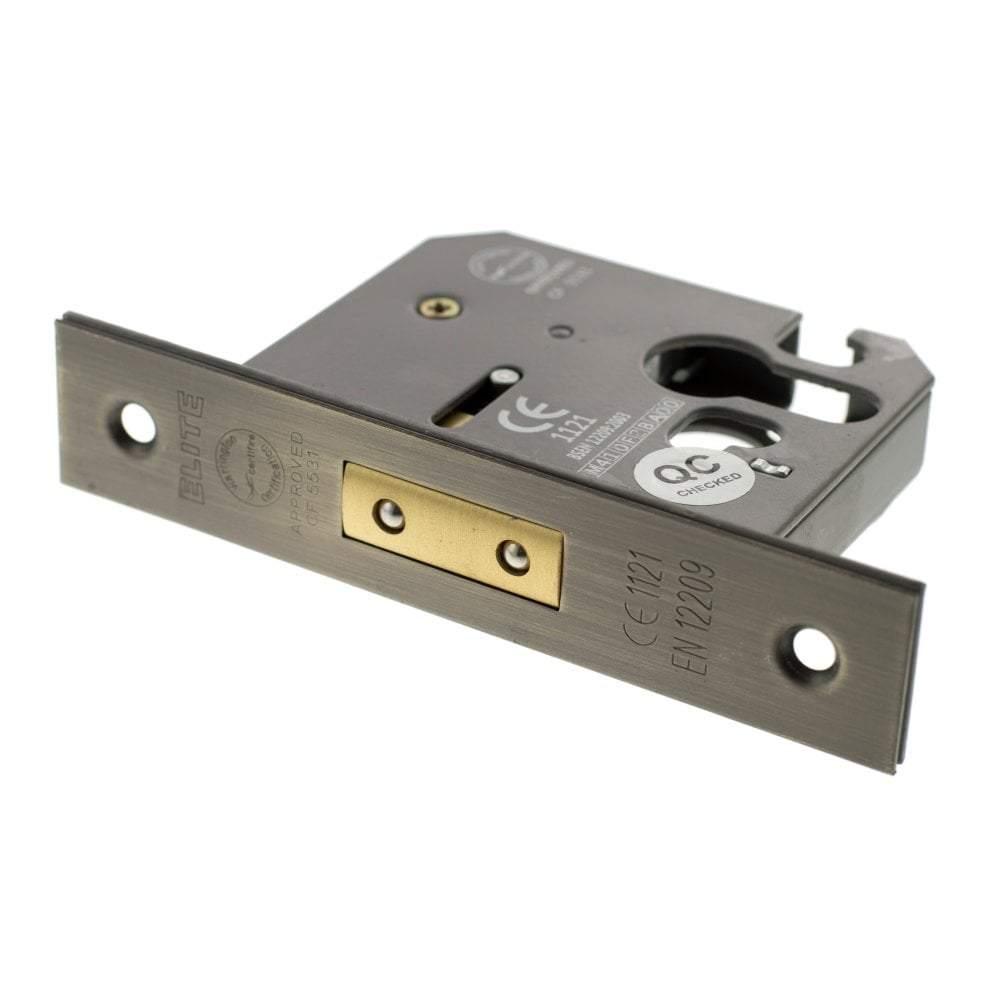 Atlantic 3" CE Elite Euro Deadlock (Matt Antique Brass) - Door Supplies Online