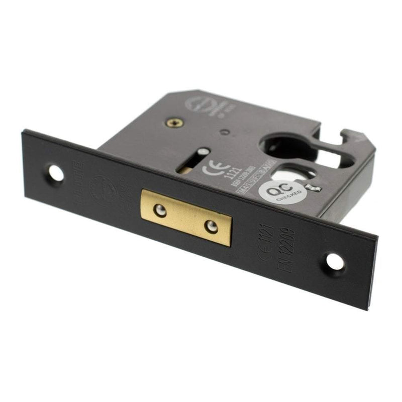 Atlantic 3" CE Elite Euro Deadlock (Matt Black) - Door Supplies Online