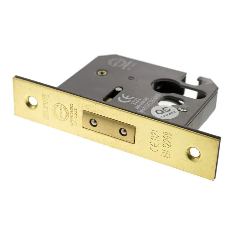 Atlantic 3" CE Elite Euro Deadlock (Polished Brass) - Door Supplies Online