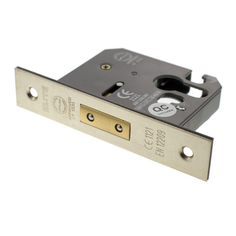 Atlantic 2.5" CE Elite Euro Deadlock (Satin Nickel) - Door Supplies Online