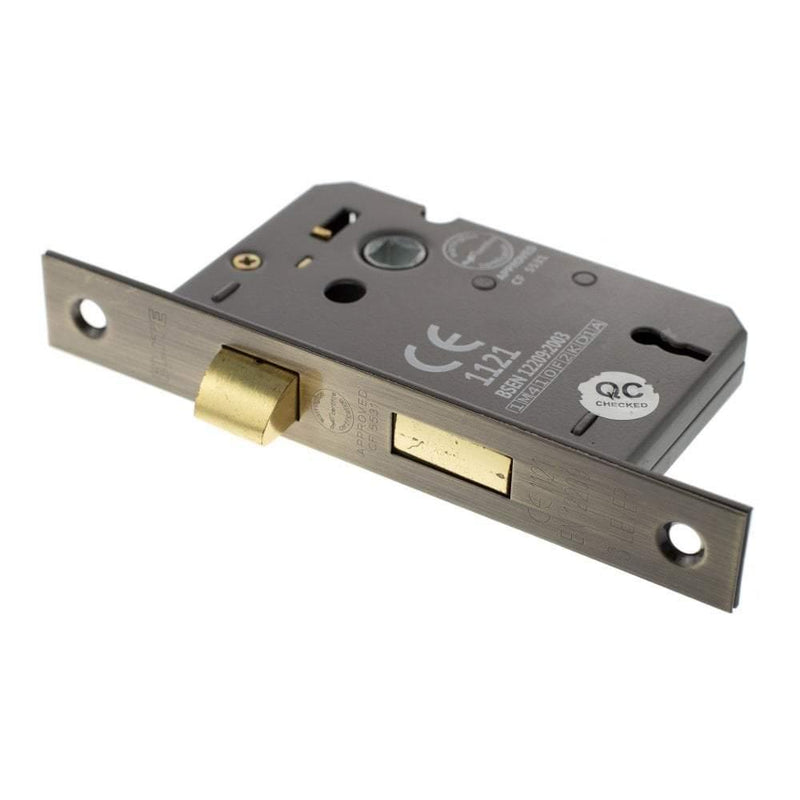 Atlantic 2.5" CE Elite 3 Lever Key Sashlock (Antique Brass) - Door Supplies Online