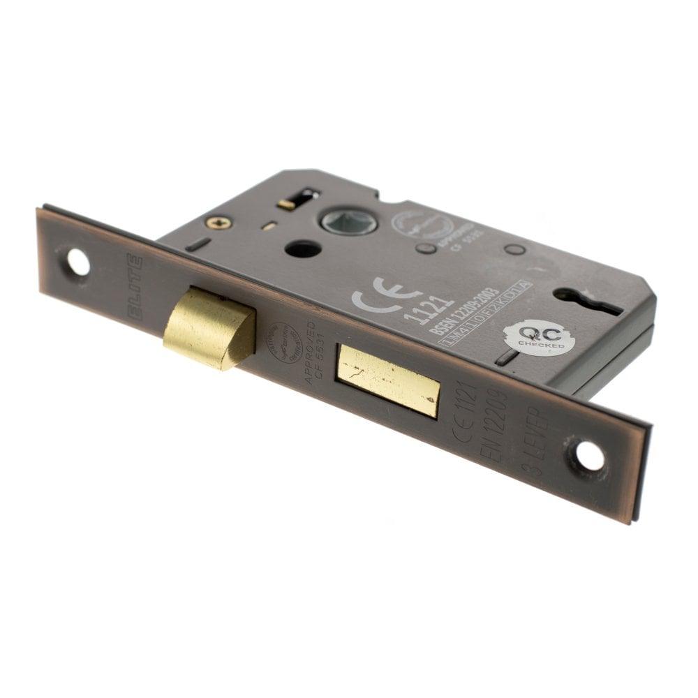 Atlantic 3" CE Elite 3 Lever Key Sashlock (Antique Copper) - Door Supplies Online