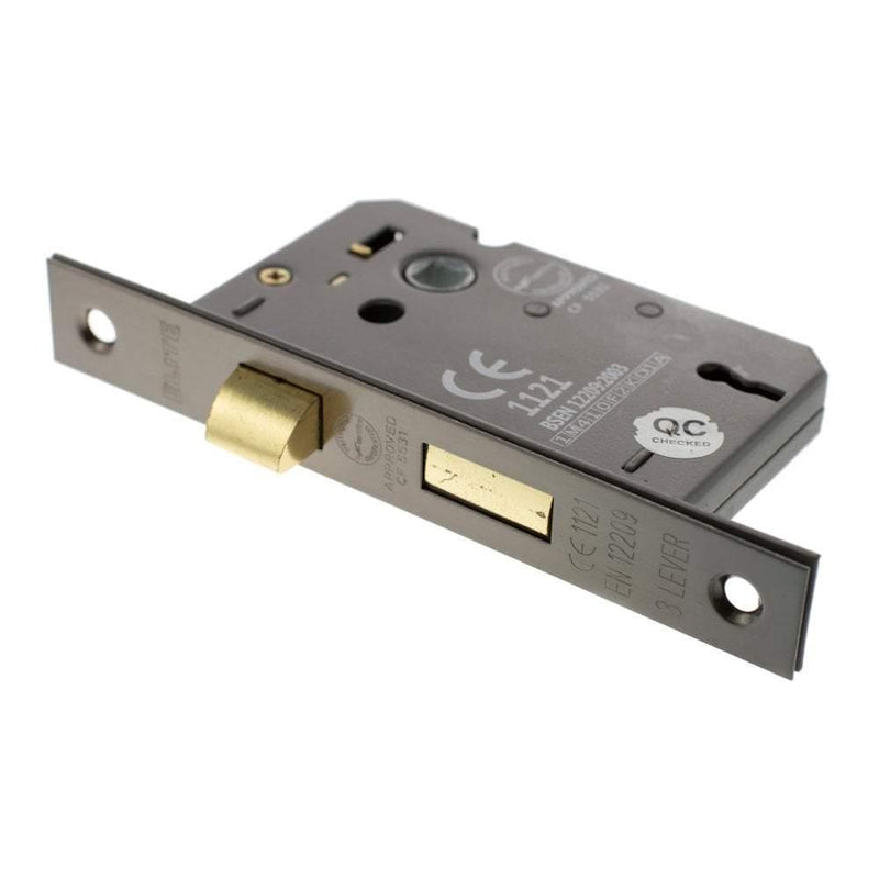 Atlantic 2.5" CE Elite 3 Lever Key Sashlock (Black Nickel) - Door Supplies Online