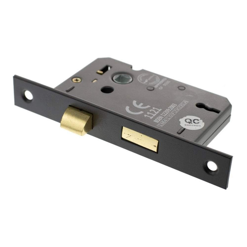 Atlantic 2.5" CE Elite 3 Lever Key Sashlock (Matt Black) - Door Supplies Online