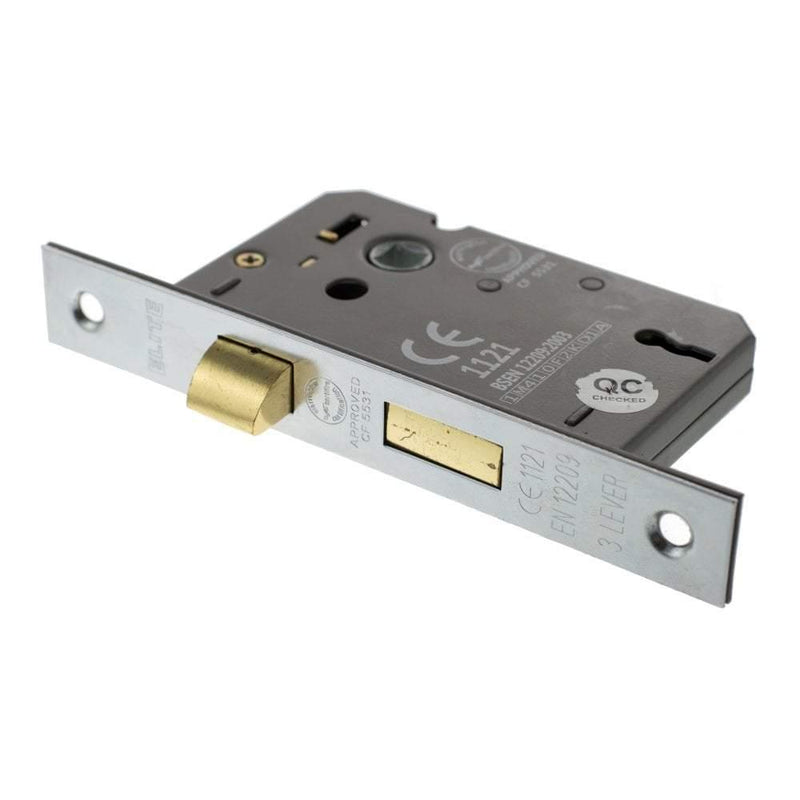 Atlantic 2.5" CE Elite 3 Lever Key Sashlock (Satin Chrome) - Door Supplies Online