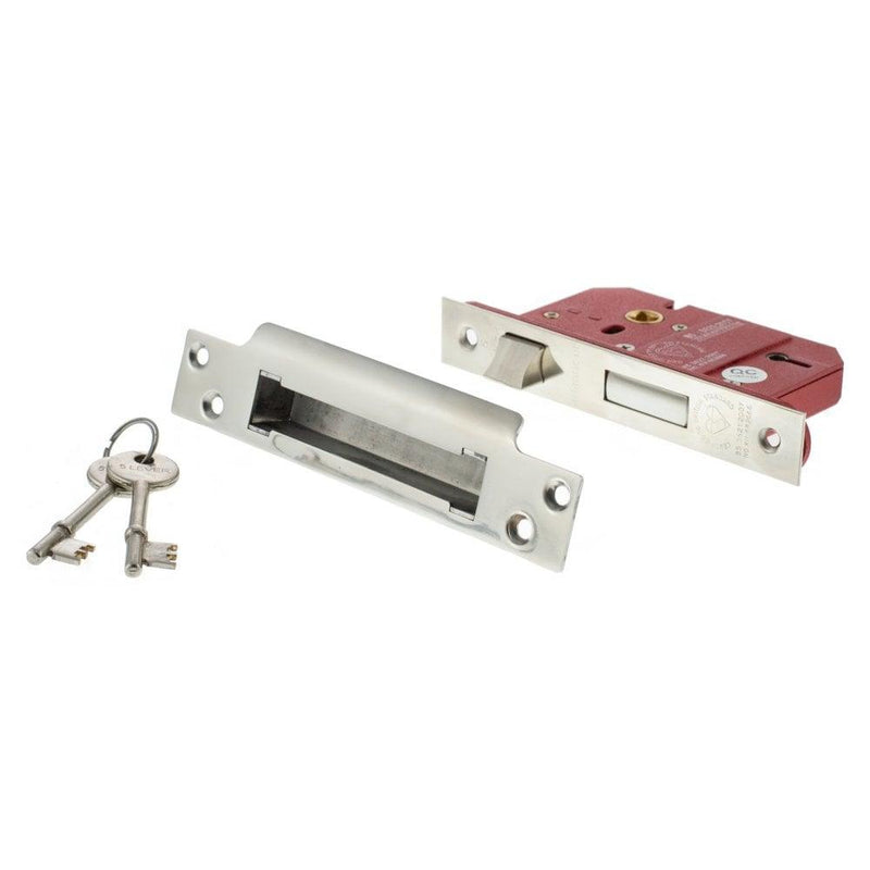 Atlantic 2.5" CE Elite 5 Lever Key Sashlock (Polished Chrome) - Door Supplies Online