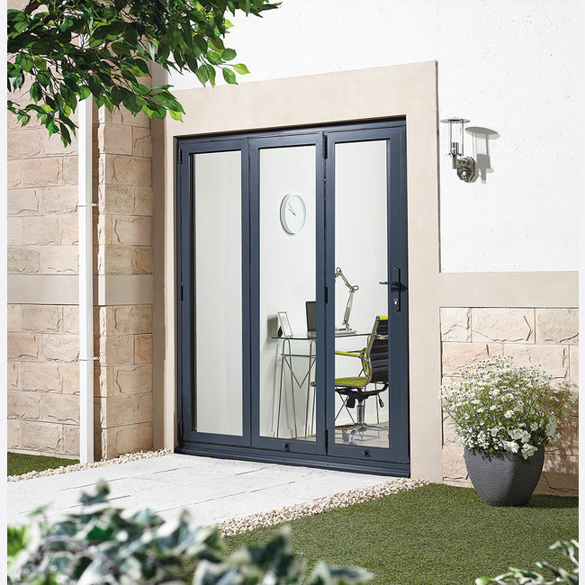 LPD Aluminium Prefinished Grey Folding-Sliding Door Set-3+0 (1790mm x 2090mm)