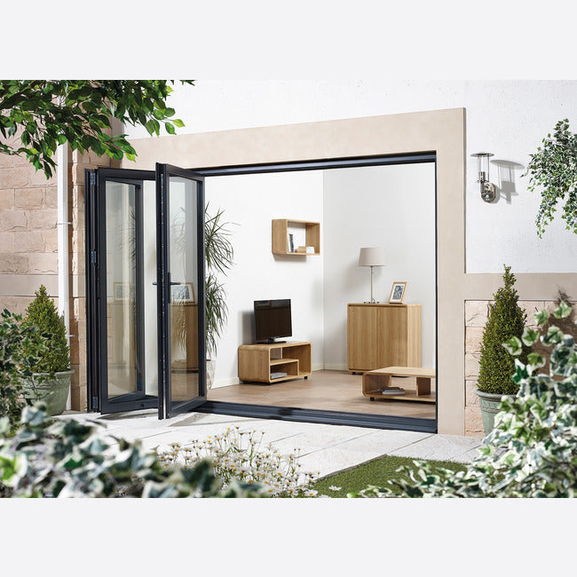 LPD Aluminium Prefinished Grey Folding-Sliding Door Set - 4+0 (4190mm x 2090mm)