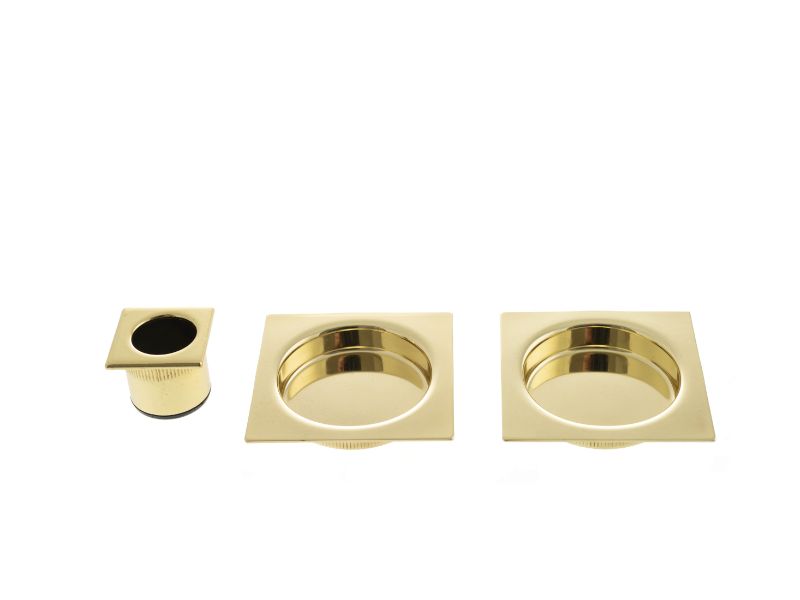 Atlantic AGB Sliding Door Flush Pull Square - Polished Brass