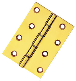 Double Steel Washered Hinges (Polished Brass with Screws)