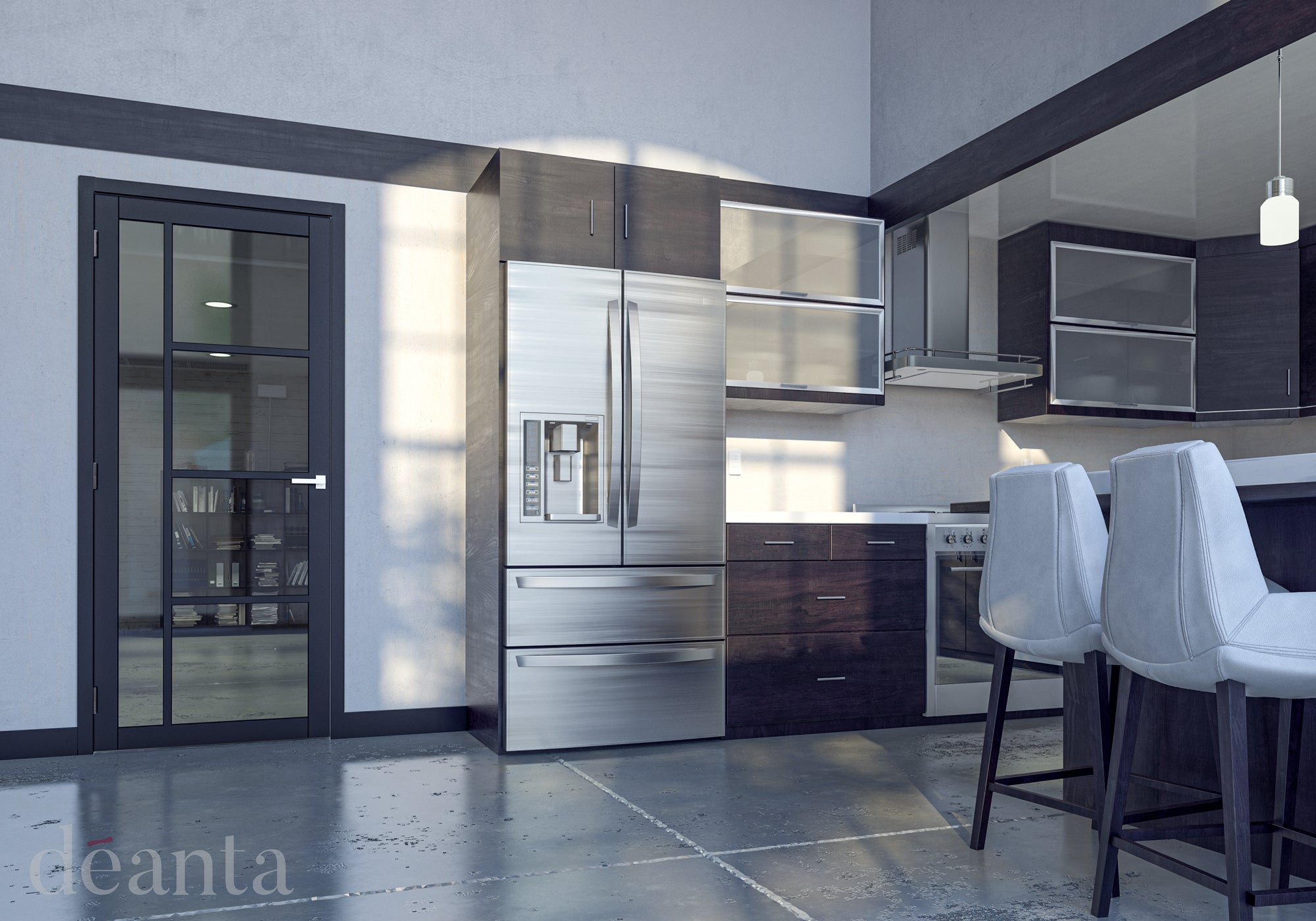 Deanta Brixton Black Prefinished Tinted Glazed Internal door