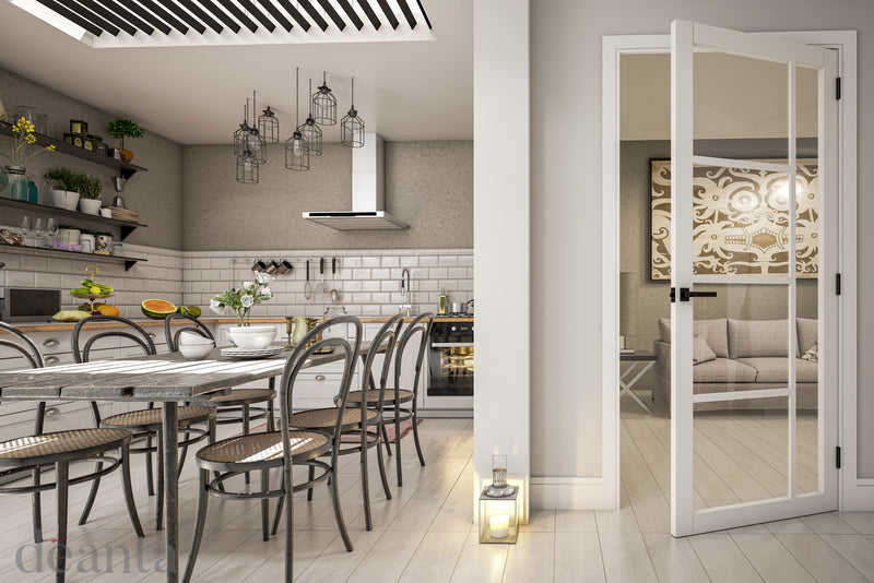 Deanta Brixton White Primed Clear Glazed