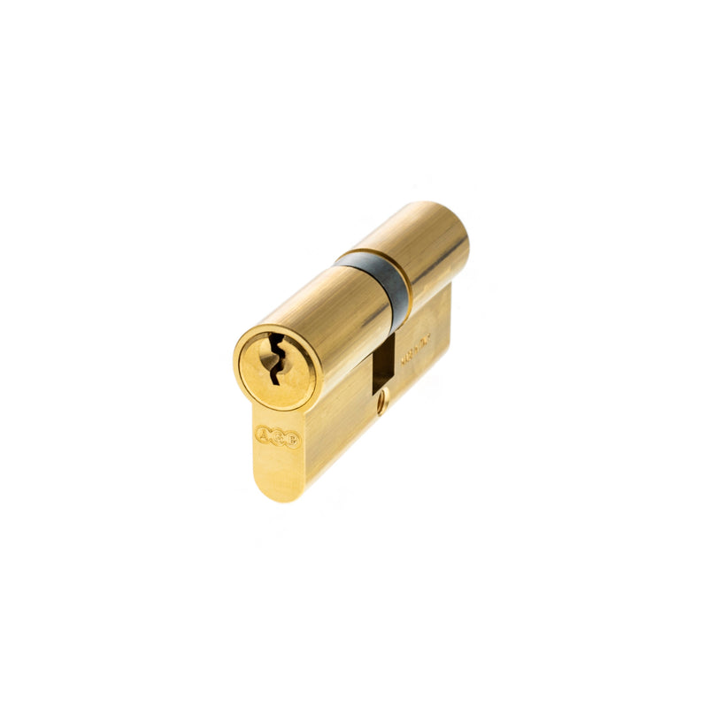 AGB Euro Profile 5 Pin Double Cylinder 30-30mm (60mm) - Polished Brass