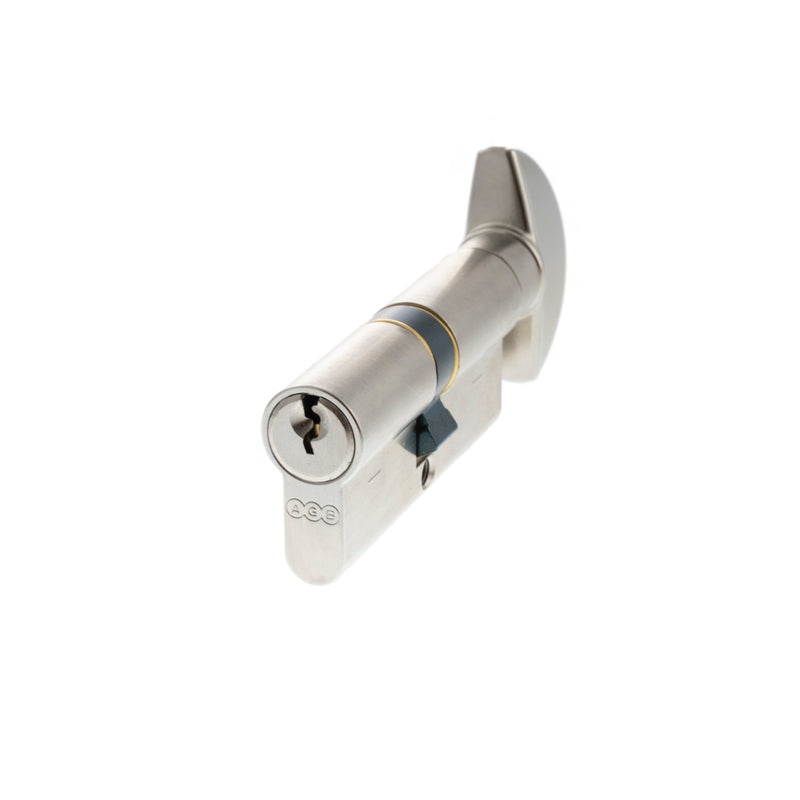 AGB Euro Profile 5 Pin Cylinder Key to Turn 30-30mm (60mm) - Satin Chrome