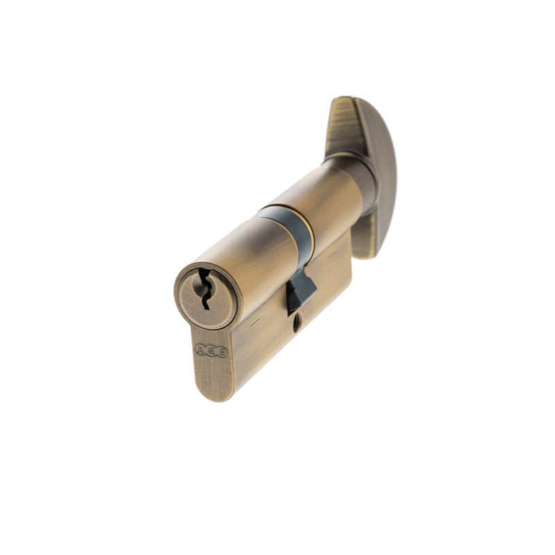 AGB Euro Profile 5 Pin Cylinder Key to Turn 30-30mm (60mm) - Matt Antique Brass