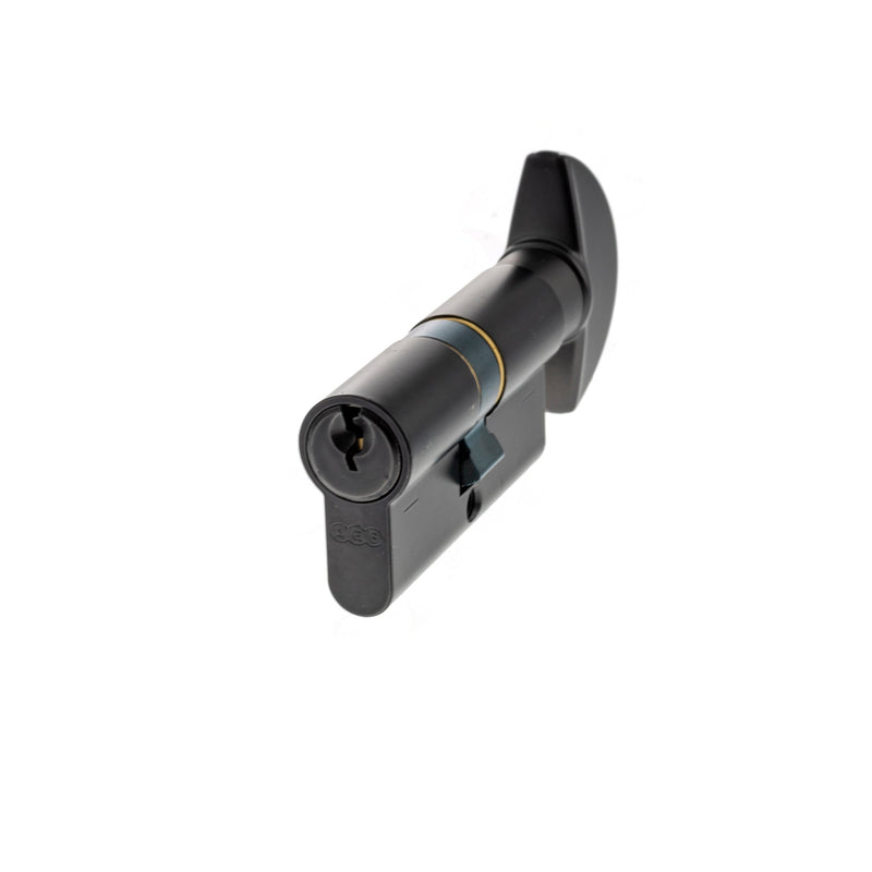 AGB Euro Profile 5 Pin Cylinder Key to Turn 35-35mm (70mm) - Matt Antique Brass