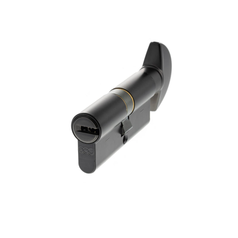 AGB Euro Profile 15 Pin Cylinder Key to Turn 40-40mm (80mm) - Matt Antique Brass