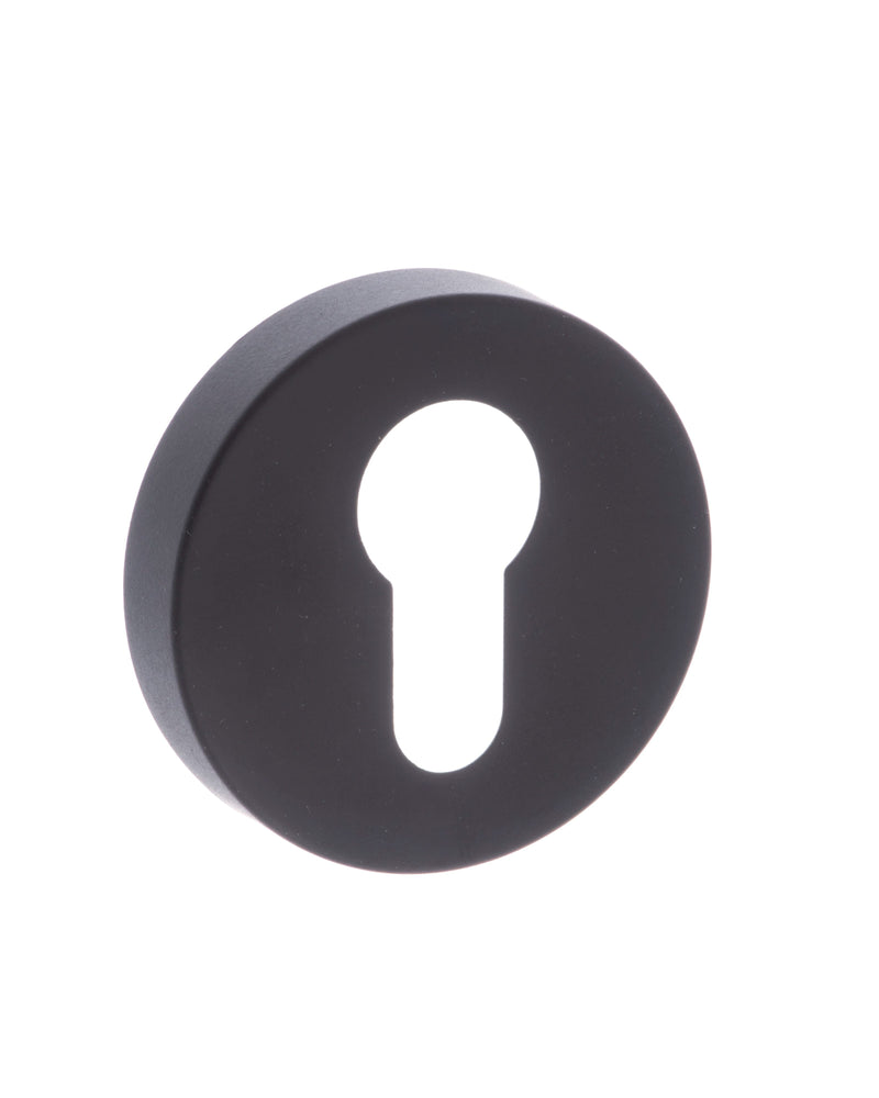 Atlantic CleanTouch Anti-Bac Euro Escutcheon on Minimal Round Rose - Matt Black