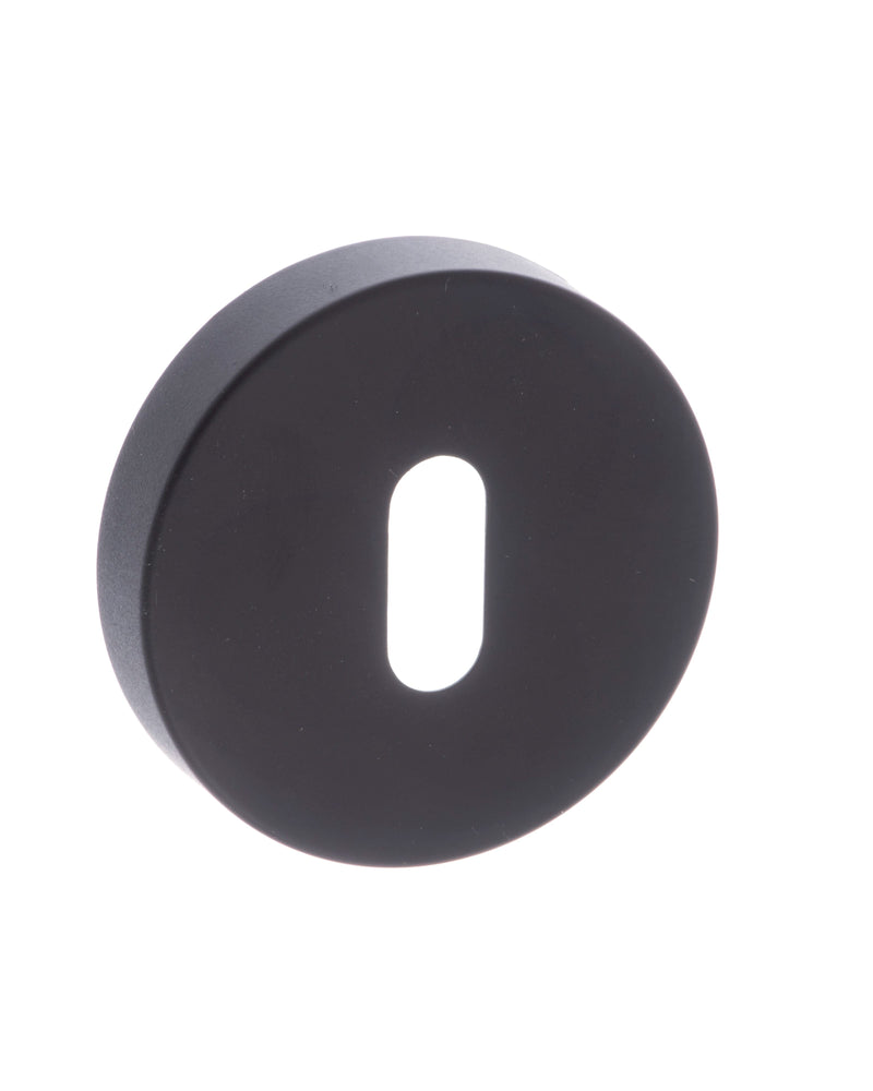 Atlantic CleanTouch Anti-Bac Key Escutcheon on Minimal Round Rose - Matt Black