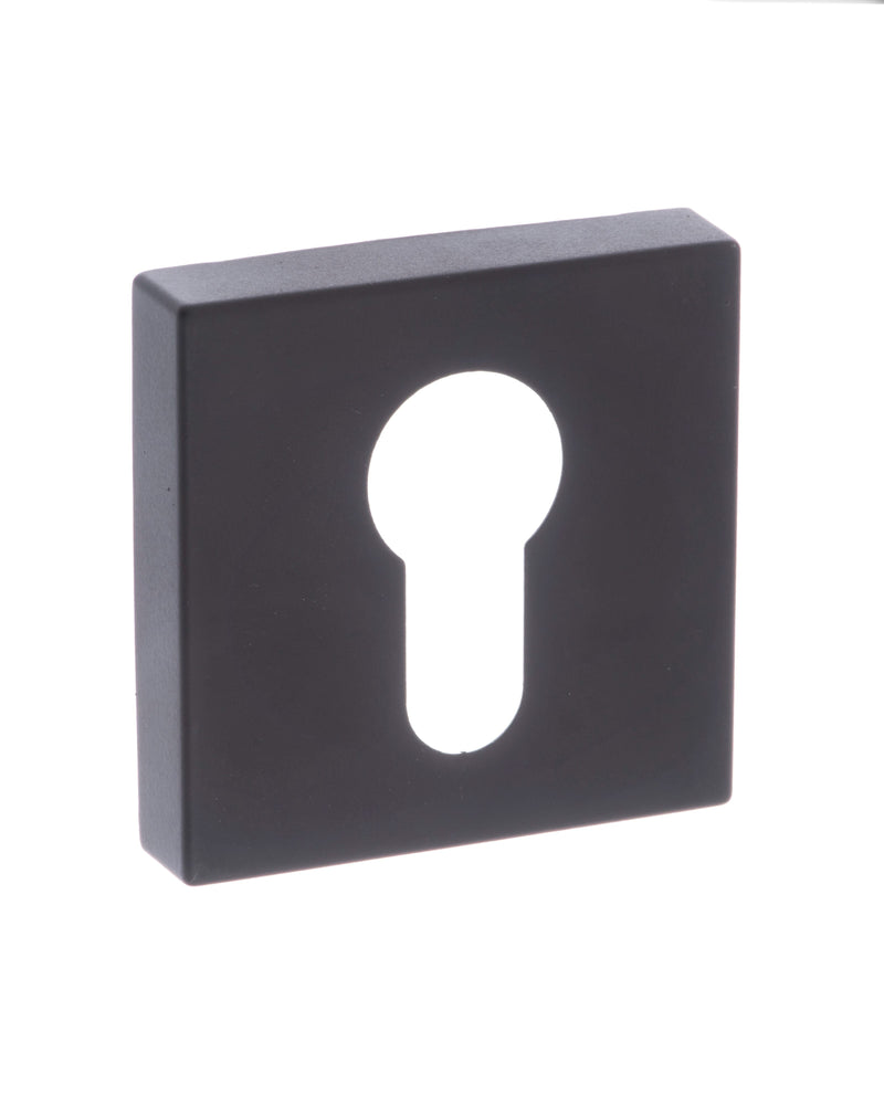 Atlantic CleanTouch Anti-Bac Euro Escutcheon on Minimal Square Rose - Matt Black