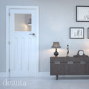 Deanta White Primed Cambridge Glazed Internal door