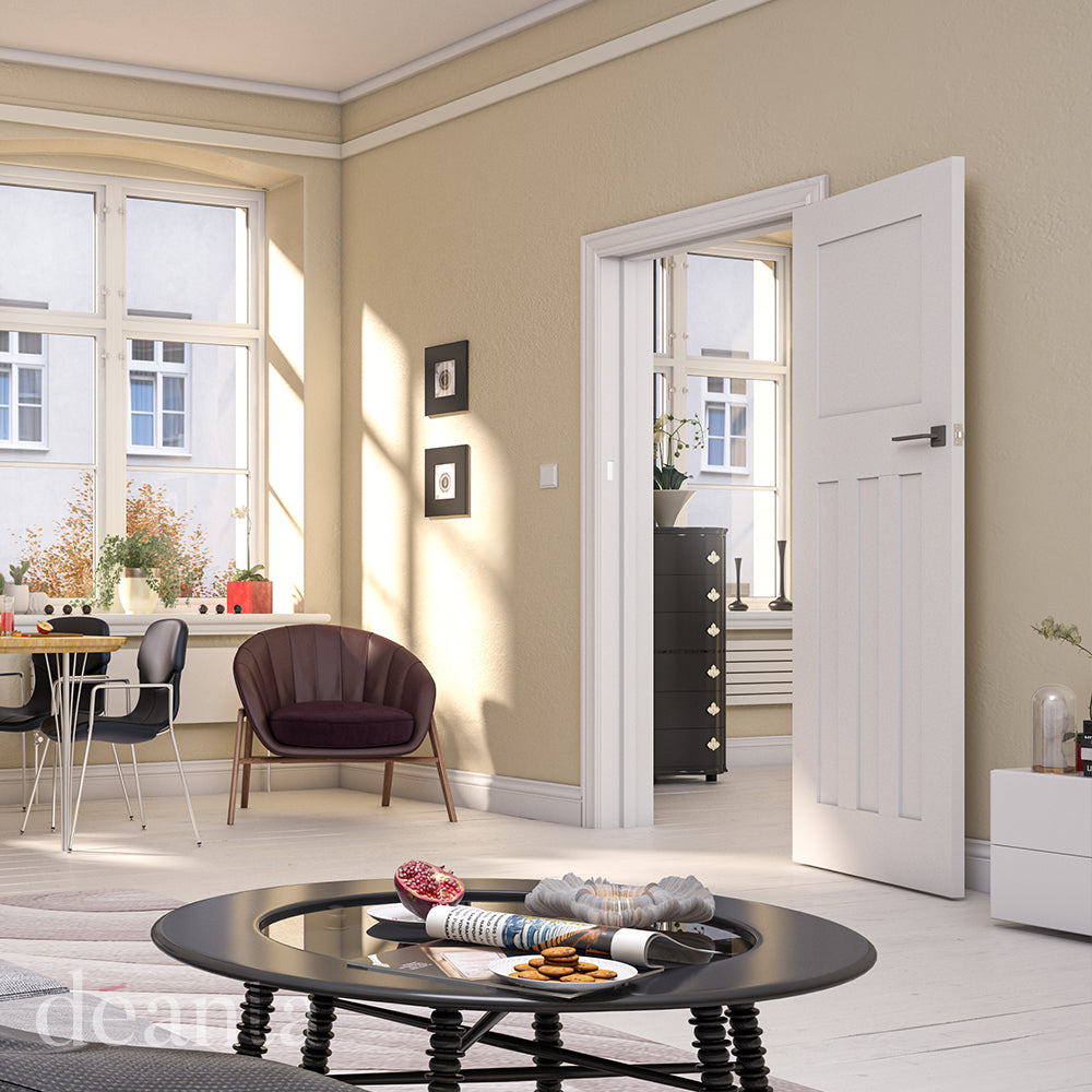 Deanta White Primed Cambridge Firedoor