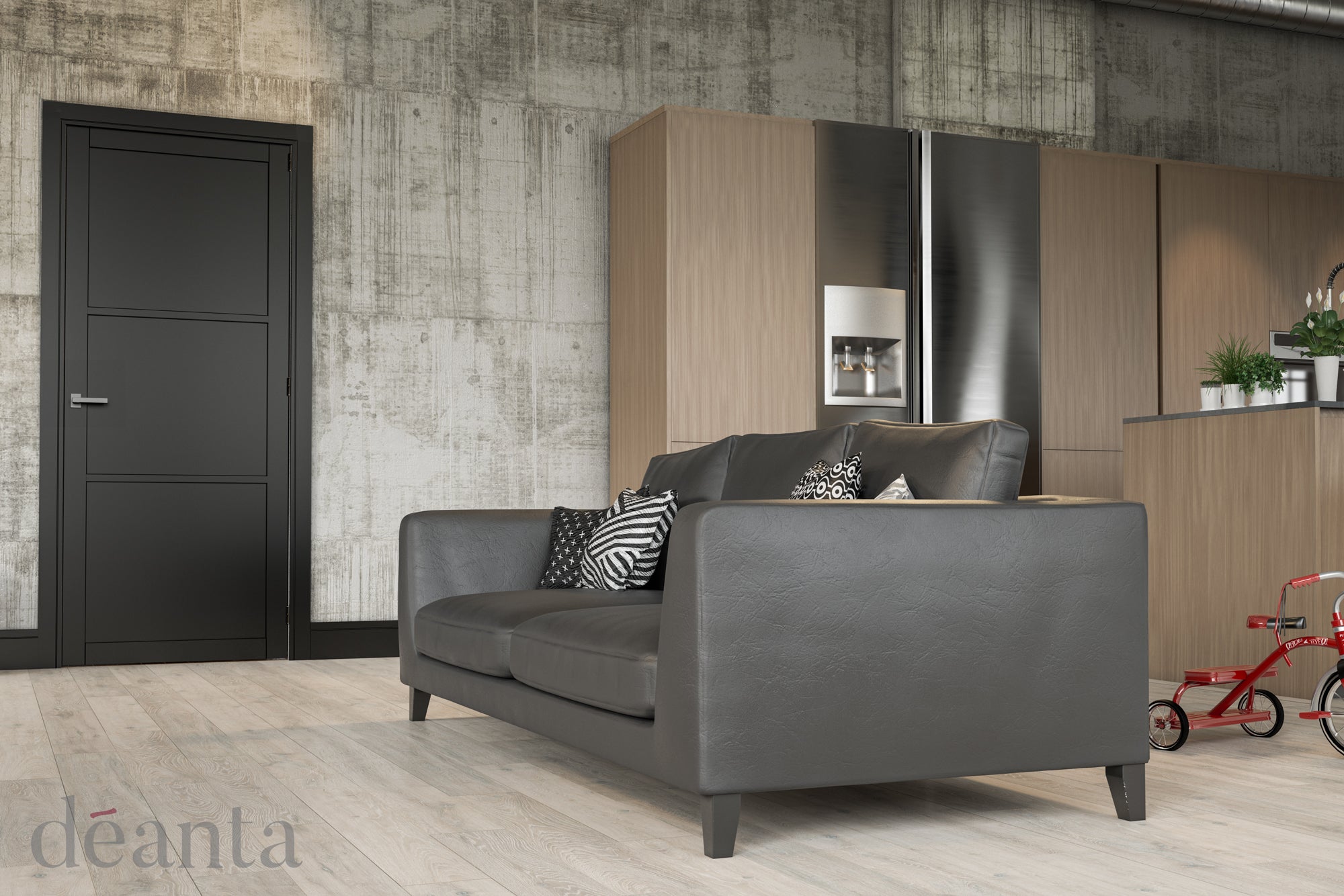 Pre-Assembled Camden Black Prefinished Door Set