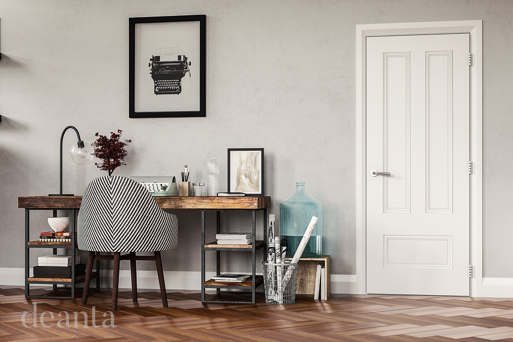 Pre-Assembled White Primed Canterbury Door Set