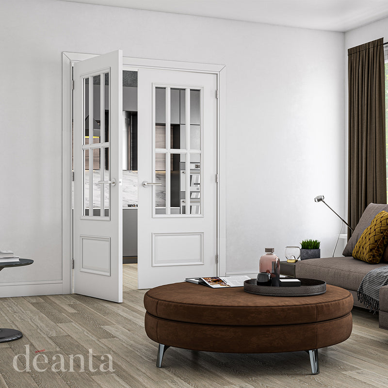 Deanta White Primed Canterbury Glazed Internal door