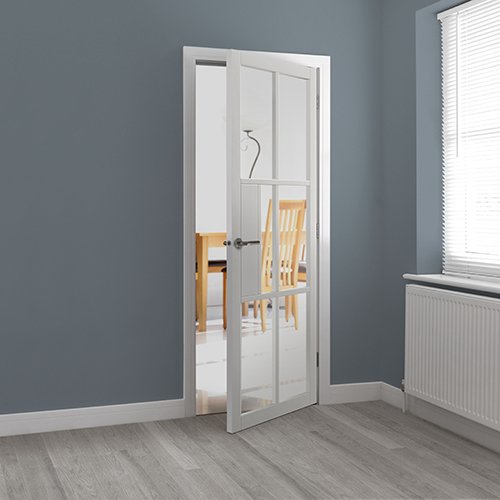 JB Kind Civic White Clear Glazed Internal door