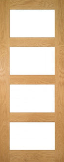 Deanta Oak Glazed Coventry Fire Door Unfinished Internal door