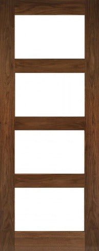 Deanta Walnut Coventry Glazed Fire Door Pre-finished FSC