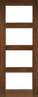 Deanta Walnut Coventry Glazed Fire Door Pre-finished