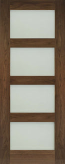 Walnut Coventry Obscure Glazed Pre-finished Door Kit