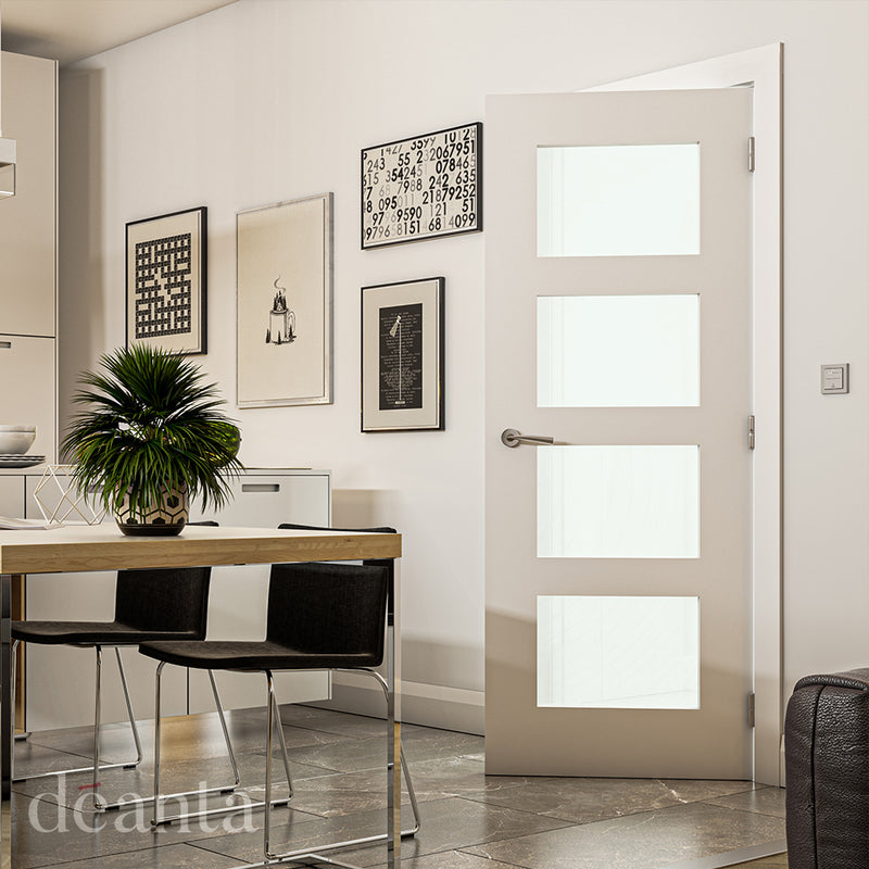 Deanta White Primed Coventry Glazed Fire Internal door