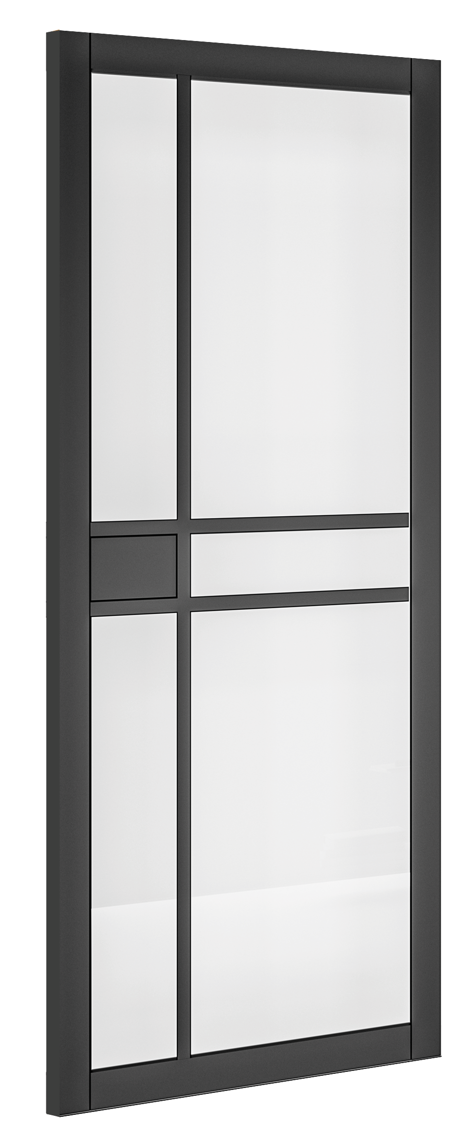 Deanta Dalston Black Prefinished Clear Glazed Internal door