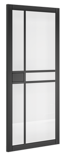 Deanta Dalston Black Prefinished Clear Glazed Internal door