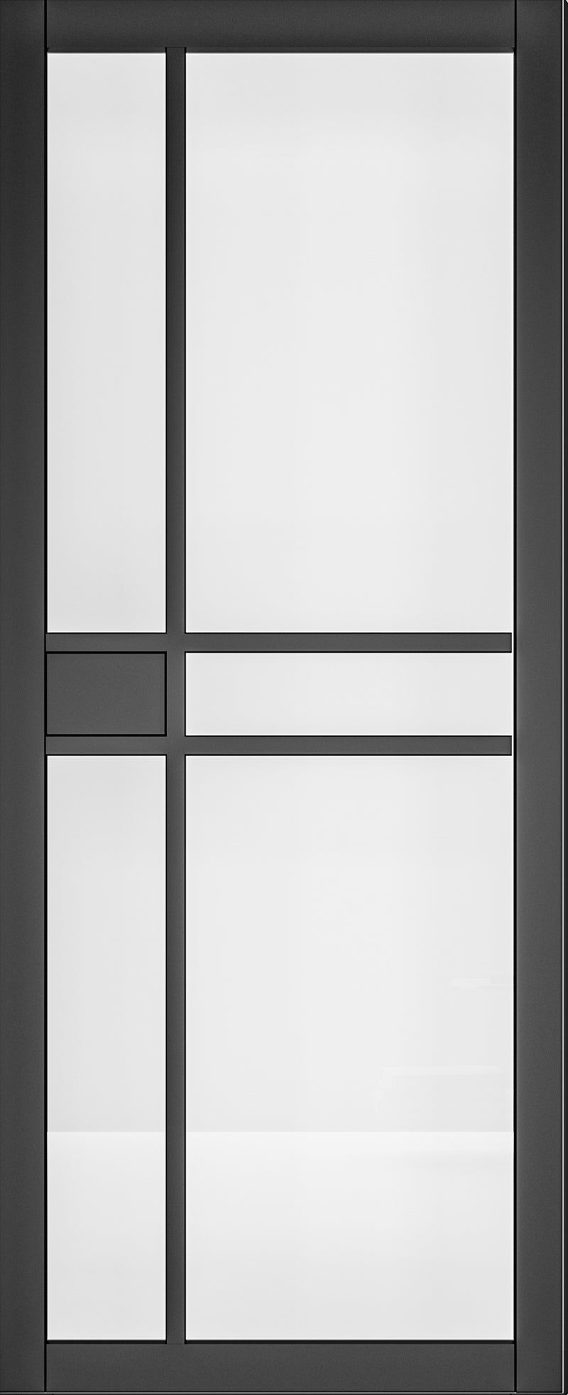 Deanta Dalston Black Prefinished Clear Glazed Internal door