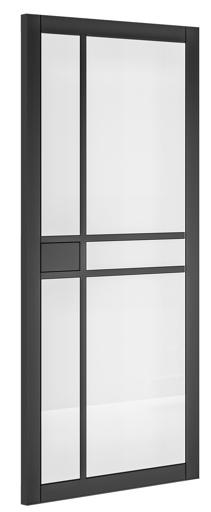 Deanta Dalston Black Prefinished Clear Glazed Internal door